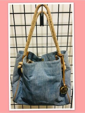 Michael Kors Blue Canvas Isla Tote